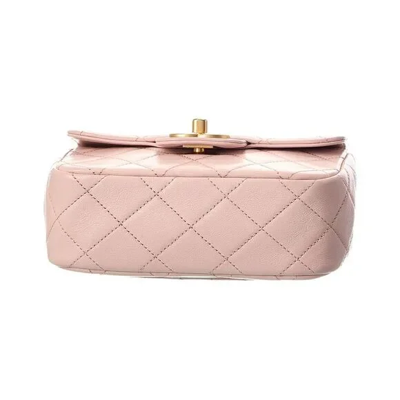 Chanel Pink Quilted Lambskin Leather Square Single Flap (Authentic Pre-Loved) - Picture 3 of 4